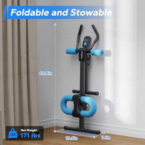 MERACH Abdominal Trainers, Adjustable Ab Machine Full Body Workout for Home Gym,Foldable,Knee Protection, Abdominal Exercise Machine for Home, Core Ab Exercise System Trainer