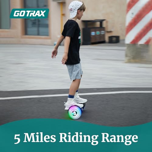 Gotrax Hoverboard with 6.5" LED Wheels & Headlight, Max 4/5 Miles Range, 6.2mph Power by Dual 200W Motor, UL2272 Certified and 50.4Wh/65.52Wh Battery Self Balancing Scooters for 44-176lbs Kids