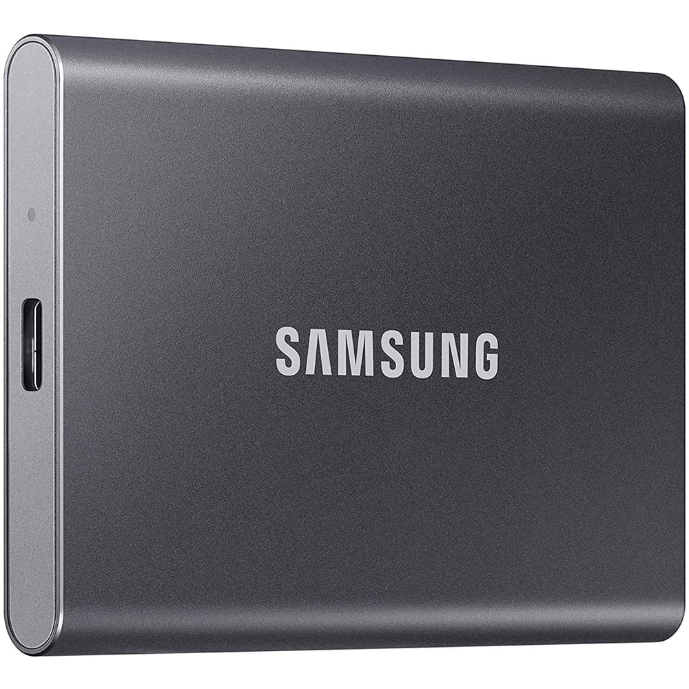 Samsung MU-PC2T0T/AM Portable SSD T7 USB 3.2 2TB Gray Bundle with Lexar PLAY 1TB microSDXC UHS-I Memory Card and Deco Photo 6 x 6 inch Microfiber Cleaning Cloth