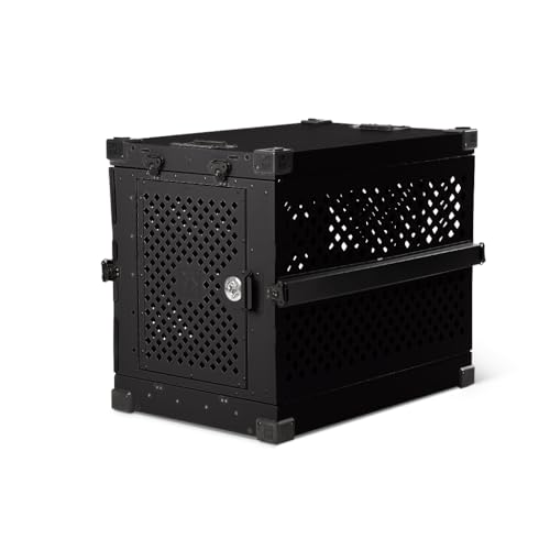 Impact Collapsible Dog Crate - High-Strength, Powder-Coated Aluminum Construction with Portable, Space-Saving Design for Home and Travel (Gray, 40" (40.5" L x 23" W x 29" H))