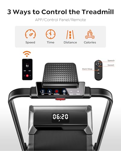 Walking Pad Treadmill with Incline, 2 in 1 Foldable Treadmills for Home Small Office, 300lbs Portable Compact Under Desk Treadmill with App, Remote Control and LED Display
