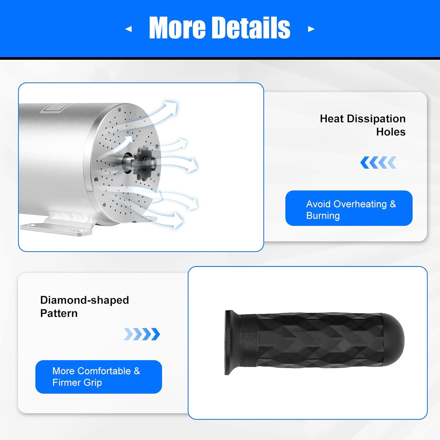 Brushless Motor Kit with Controller and Throttle 48-72V 3000W 6000RPM High Speed Motor Go Kart Electric Brushless Motor Kit for Electric Scooter E Bike Engine Motorcycle DIY Part Conversion Kit