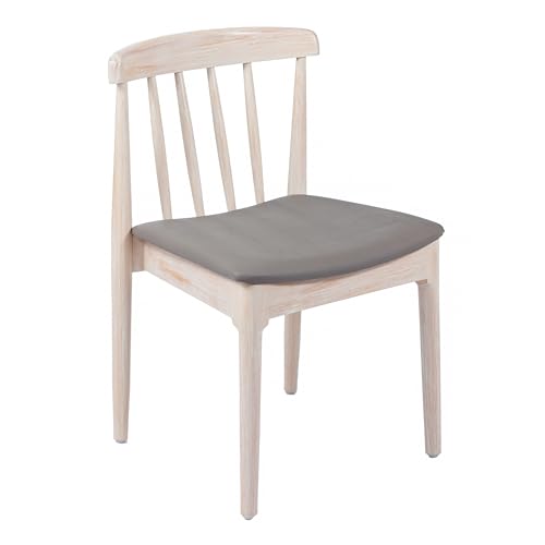 Flash Furniture Chester Commercial Grade Solid Dining Chair with Slatted Backrest, Set of 1, Black Vinyl Seat/Black Wood Frame