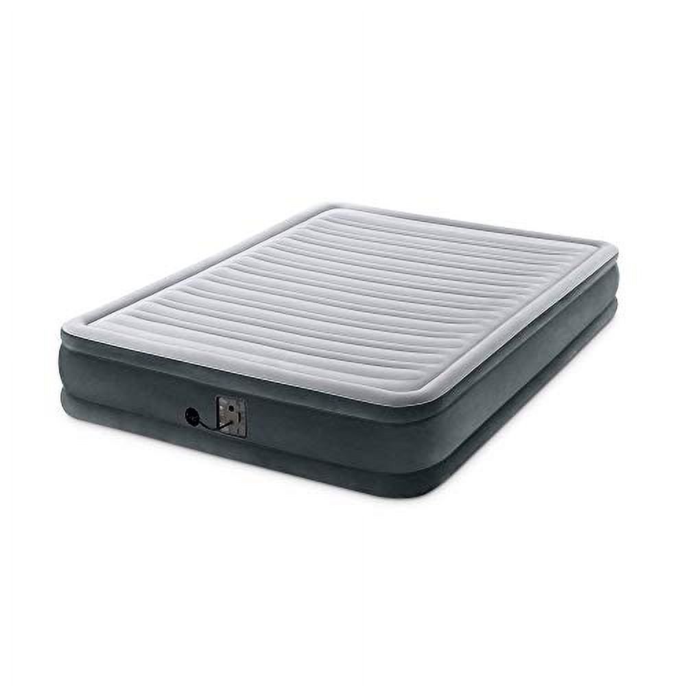 Intex Comfort Plush Mid Rise Dura-Beam Airbed with Internal Electric Pump, Bed Height 13", Queen Grey