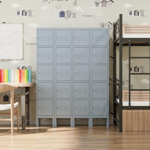 Metal Storage Locker, Metal Locker with 3 Doors, 66" Tall Steel Storage Lockers for Employees, Locker Storage Cabinets Organizer for School, Gym, Home Office, Staff