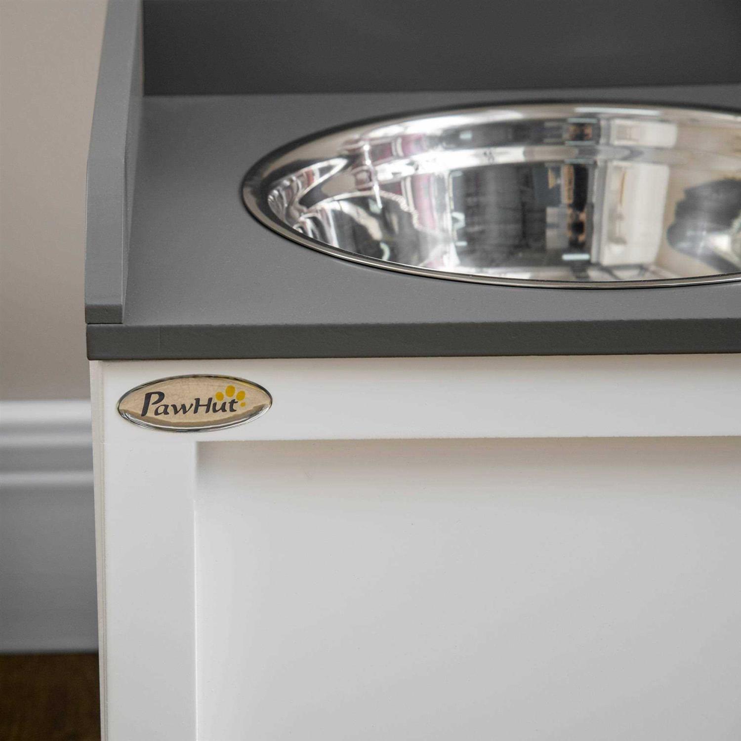 PawHut Large Elevated Dog Bowls with Storage Drawer - Pet Supplies online store