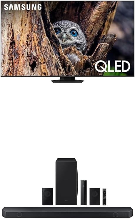 SAMSUNG 55-Inch Class QLED 4K Q80D Series Quantum HDR+ Smart TV w/Dolby Atmos, (QN55Q80D, 2024 Model) HW-Q910D 9.1.2 ch Soundbar w/Dolby Audio, Surround Sound Expansion, 2024