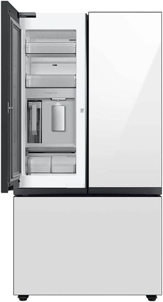 SAMSUNG RF24BB660012 24 Cu. Ft. Bespoke White Glass 3-Door French Door Counter Depth Refrigerator