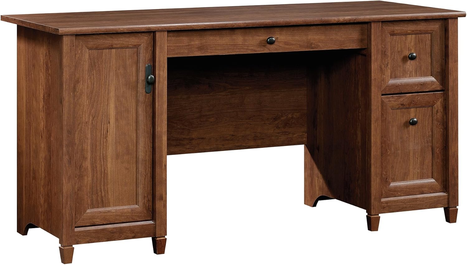Sauder Edge Water Computer Desk, L: 59.06" x W: 23.23" x H: 29.02", Estate Black finish