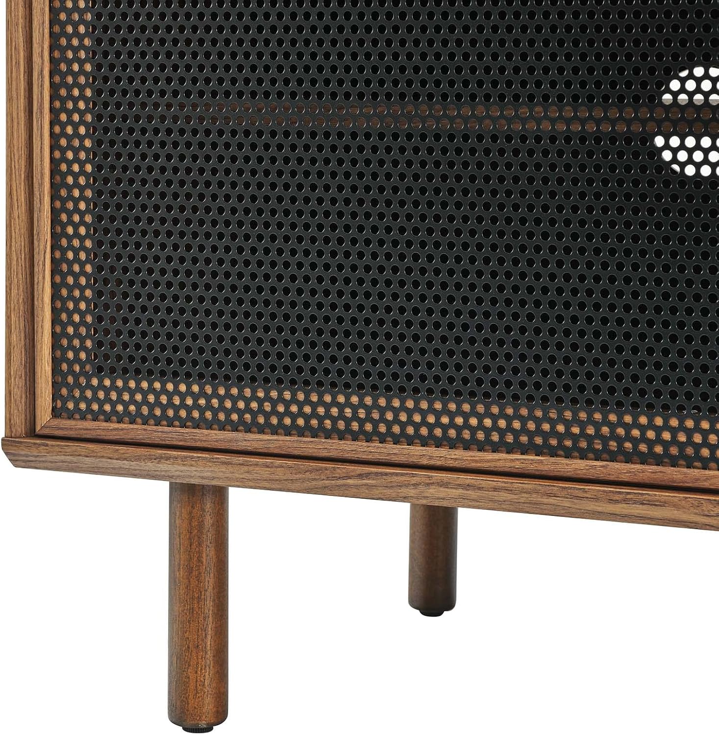 Modway Kurtis MDF Particleboard TV and Record Stand for TVs up to 65" in Walnut