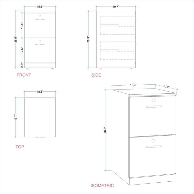 Pemberly Row 2 Drawer File Cabinet in Classic Cherry