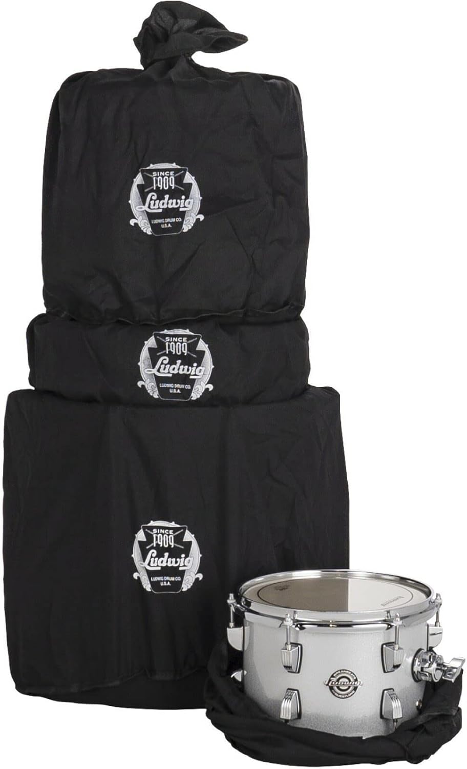 Ludwig Breakbeats by Questlove 4-Piece Drum Set Shell Pack, Silver Sparkle