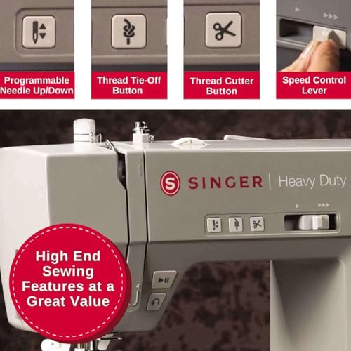 SINGER Heavy Duty 6620C Computerized Sewing Machine with Accessories | 215 Stitches, LCD Screen, Built-In Needle Threader | Easy Setup, Durable Metal Frame, Ideal for Clothes & Home Projects