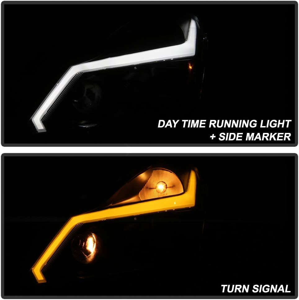 ACANII - For 2010-2013 Infiniti G37 11-12 G25 Q40 4-Door Sedan Black Smoke w/LED Tube Sequential Signal DRL Headlights
