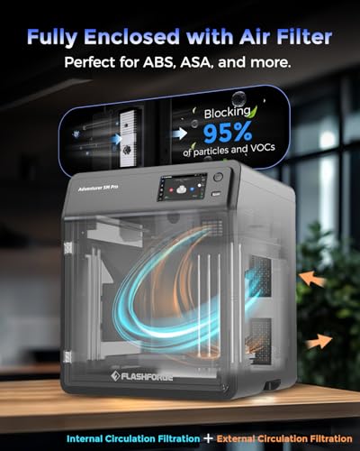 FLASHFORGE 3D Printer AD5M, CoreXY 600mm/s High-Speed Printer with 1-Click Auto Leveling, High-Temp Direct Drive Extruder, 3s Quick-Swap Nozzle, 220×220×220mm Build Volume