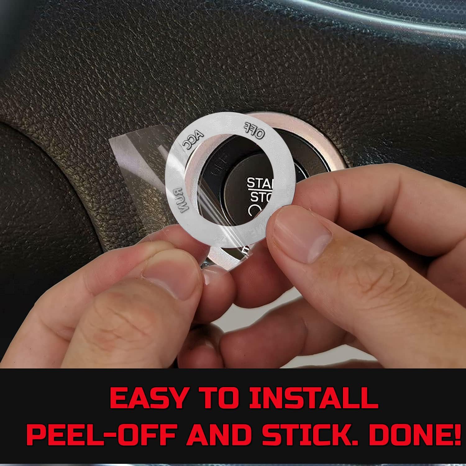 ToolEpic for Dodge Challenger Charger Durango Accessories 2015-2022 - Engine Start Stop Button Overlay Ruby Red Sticker Emblem - Push to Start Button Unique Design Badge, Perfect for Decals