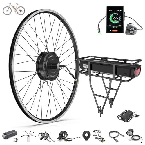 Bafang Ebike Conversion Kit:48V 500W Rear Hub Motor Fit for 700C/28/29" Wheel MTB/Road Commuter Bicycle,Brushless Geared Motor with LCD Display & PAS & Battery (Optional) for Rear Cassette Wheel
