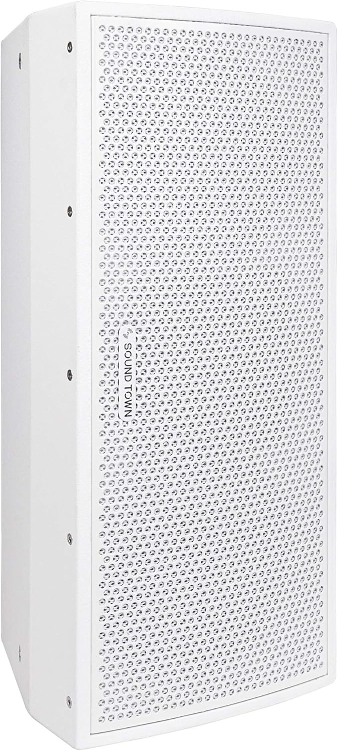 Sound Town Pair of CARME Series Dual 8 2-Way Passive Professional Loudspeaker, Black with Compression Driver and U Bracket for Installation, Live Sound, Karaoke, Bar, Church (CARME-U208B-PAIR)