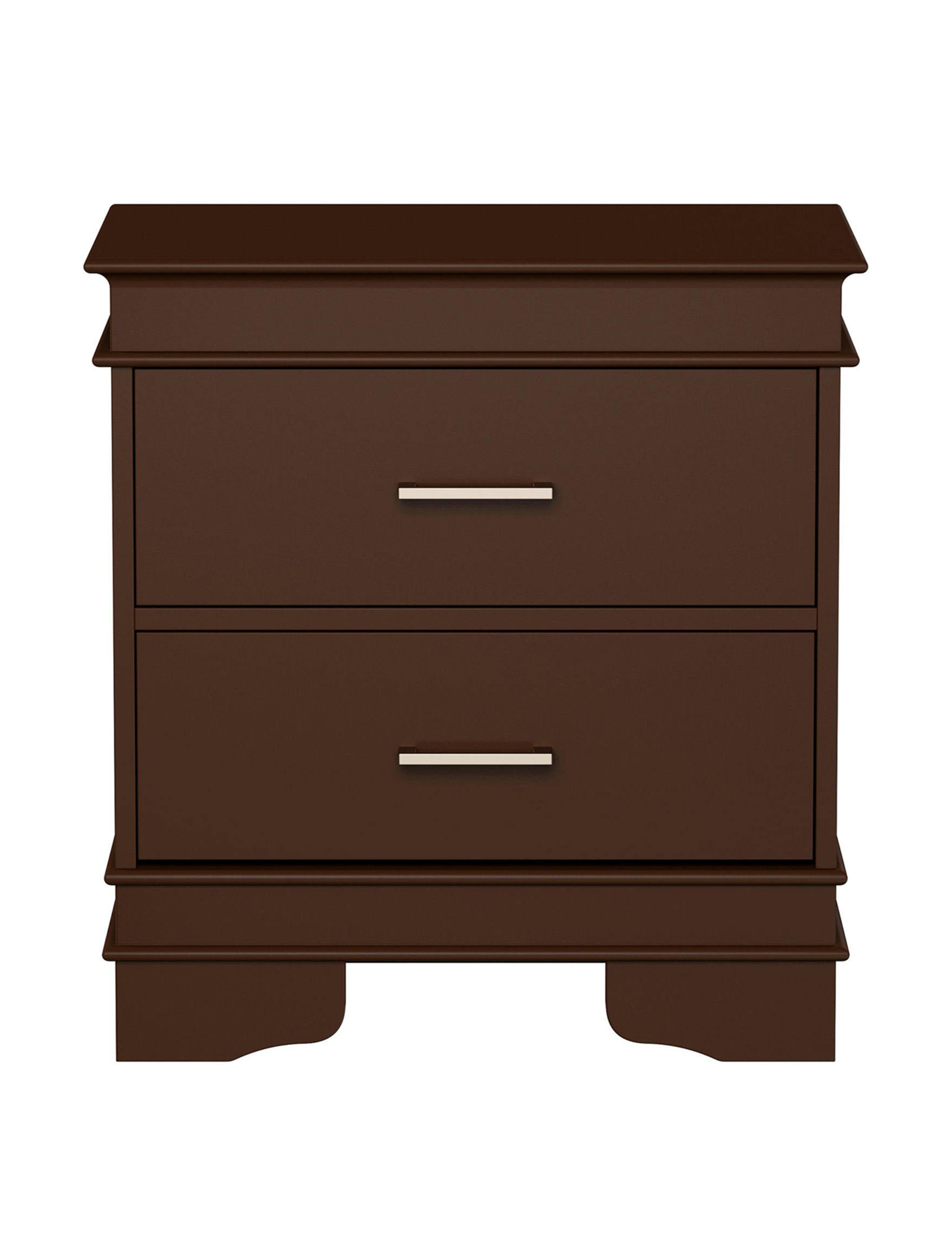 Hastings Home 2-Drawer End Table - Dark Brown