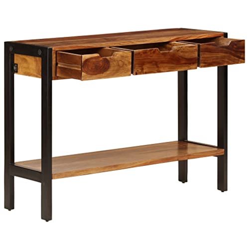 Sideboard with 3 Drawers 43.3"x13.8"x29.5" Solid Sheesham Wood,Sheesham Wood Sideboard with Drawers for Dining Room Storage and Organization Home & Kitchen Storage Furniture