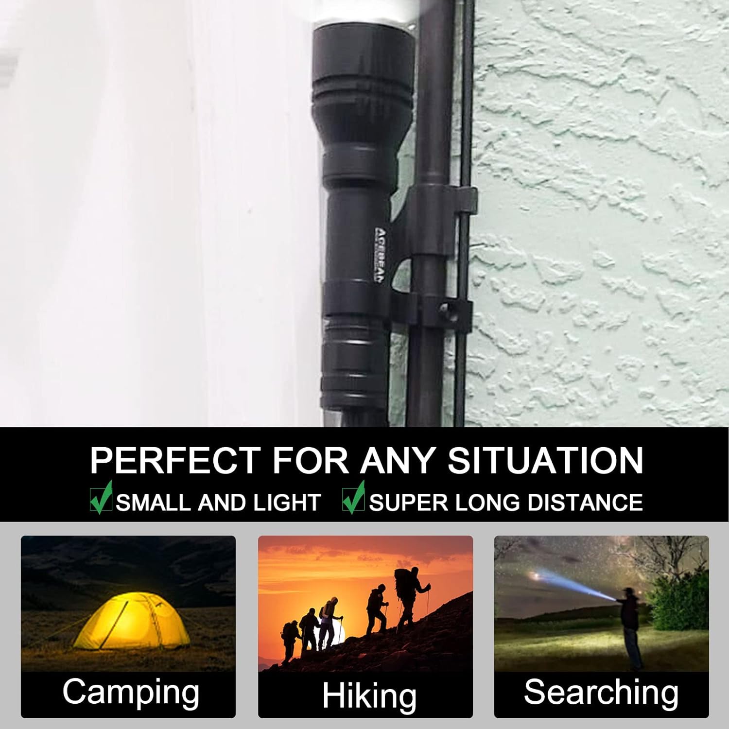 ACEBEAM L17 Tactical Flashlight 2632 Feet Long Rang Throw 1400 High Lumens LED Flashlight with 3100mAh USB Rechargeable Battery Flashlight for Camping, Outdoor, Emergency - White LED（Battery Included）