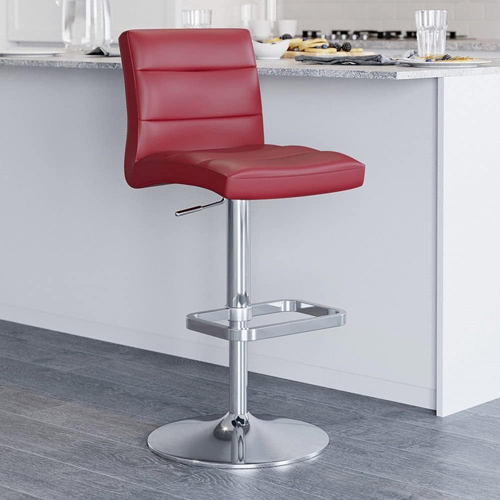 Zuri Furniture Black Lush Adjustable Height Swivel Armless Bar Stool