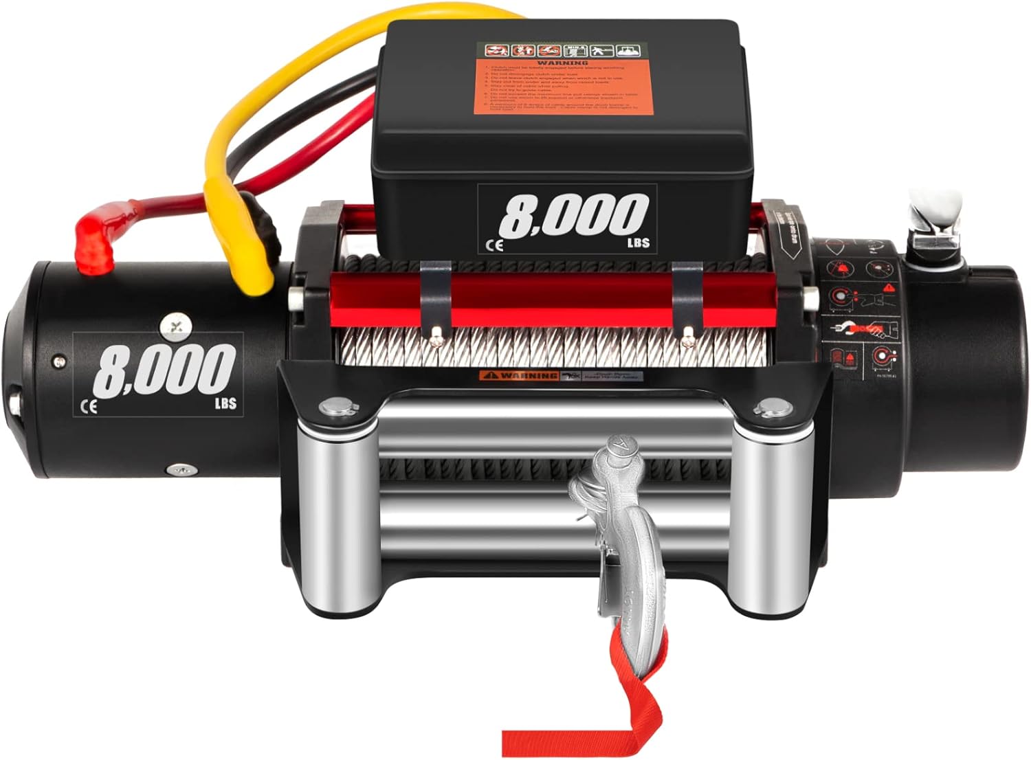 VEVOR Electric Winch 8000lb Load Capacity Truck Winch Compatible with Jeep Truck SUV 94ft/28.6m Cable Steel 12V Power Winch with Wireless Remote Control, Powerful Motor for ATV UTV Off Road Trailer