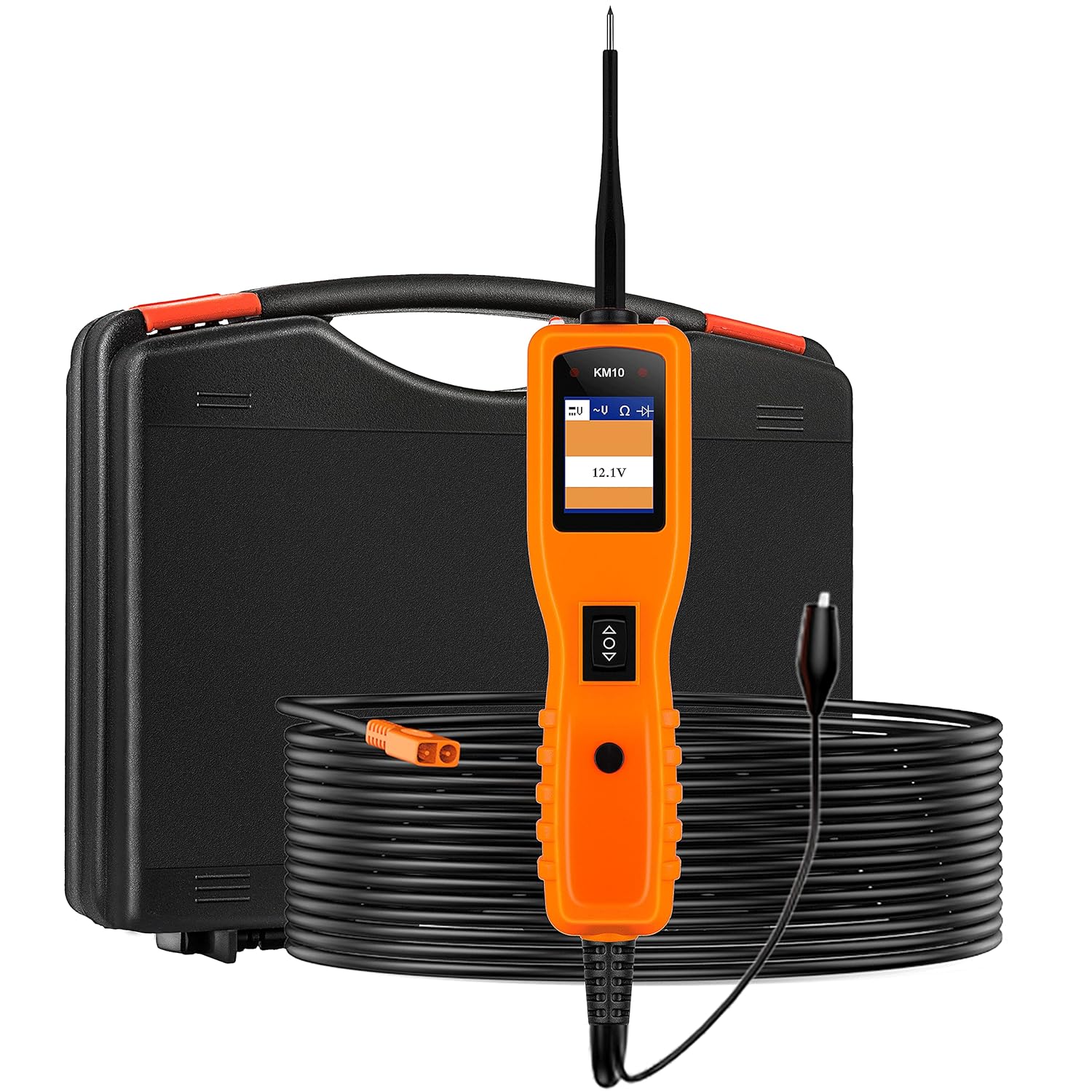 KZYEE KM50 Power Circuit Probe Kit, 12V 24V Automotive Circuit Tester Electrical System Tool, Frequency Duty Cycle Fuel Injection Circuit, AC DC Resistance Digital Voltage Tester, Short Finder