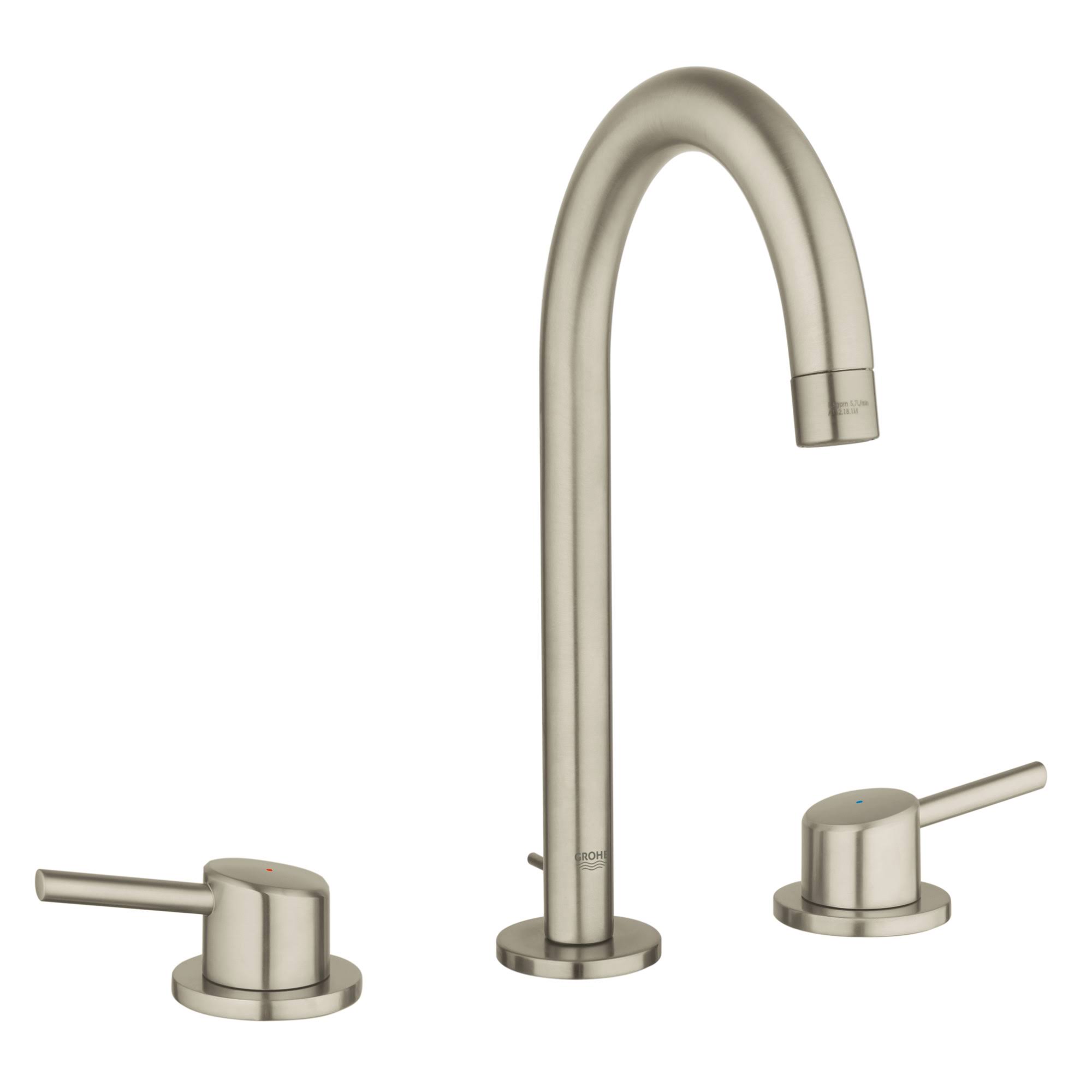 Grohe Concetto Double Handle Widespread Bathroom Faucet; Brushed Nickel 20217EN1