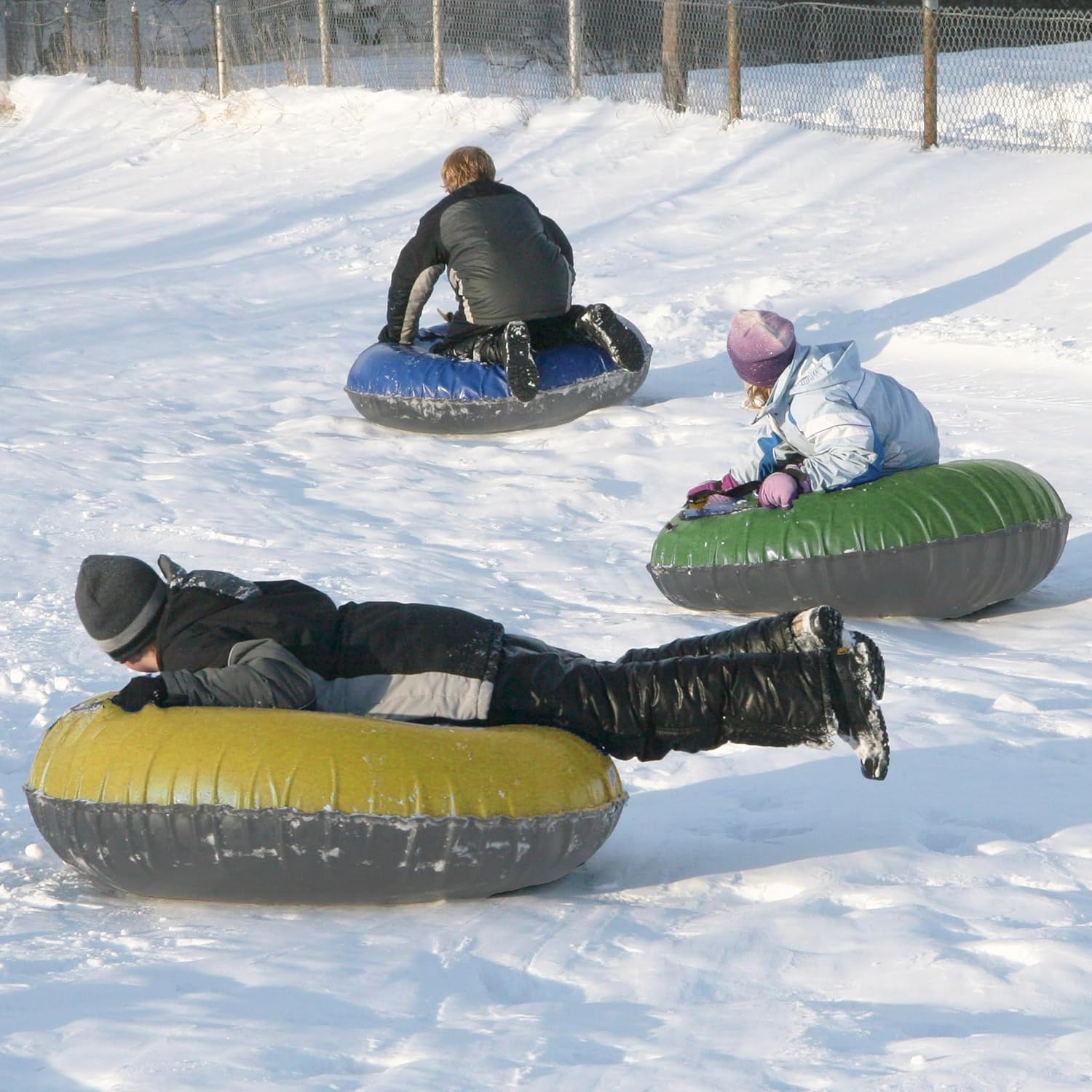Bradley Snow Tubes with 50" Heavy Duty Cover | 2 Pack Inflatable Sledding Tubes