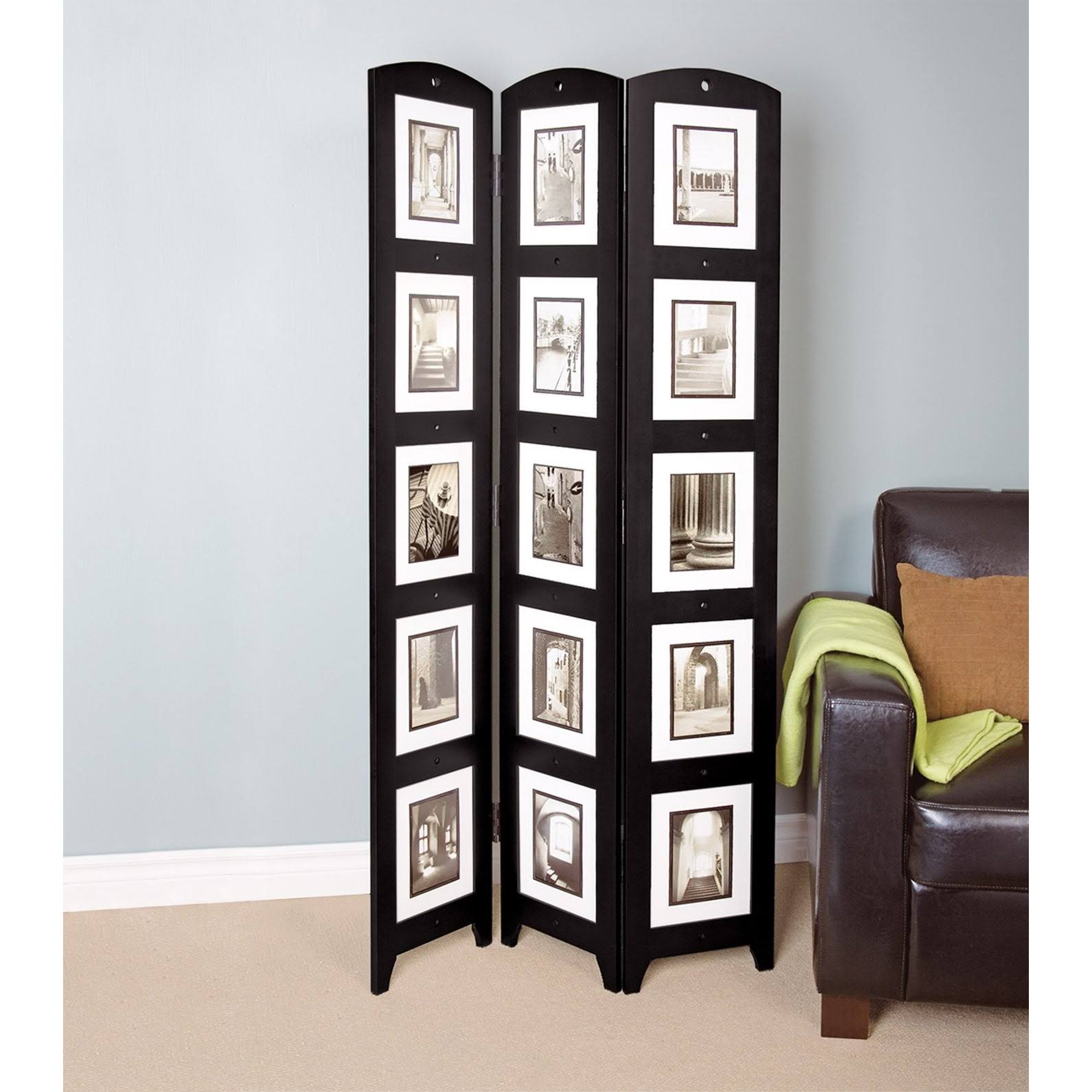 Nexxt Triple 15-Photo Panel Floor Screen - Black