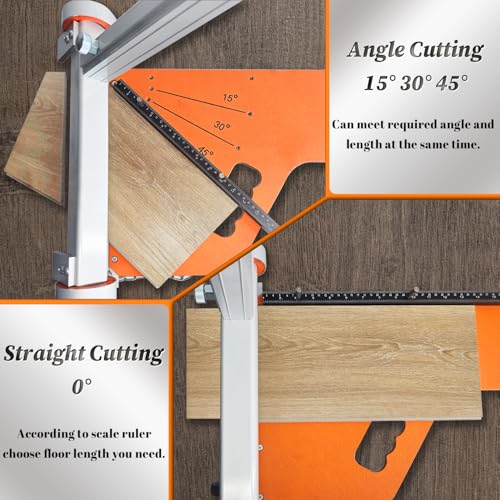 Heavy Duty Laminate/Vinyl Floor Cutter, NAACOO 13” Vinyl Plank Cutter with Wheel – Just 1 Step Meet Angle&Length Cutting, Flooring Tools - Cuts Laminate Floor, Engineer Wood, LVP/T, VCT, SPC, WPC