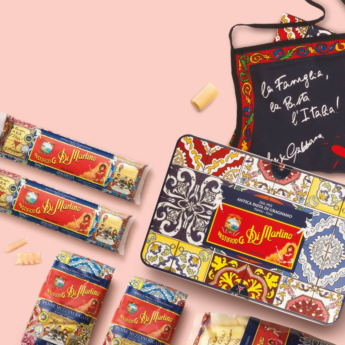 di Martino Dolce u0026 Gabbana Pasta u0026 Apron Tin Box Set, 5.1 lb/2.3 kg