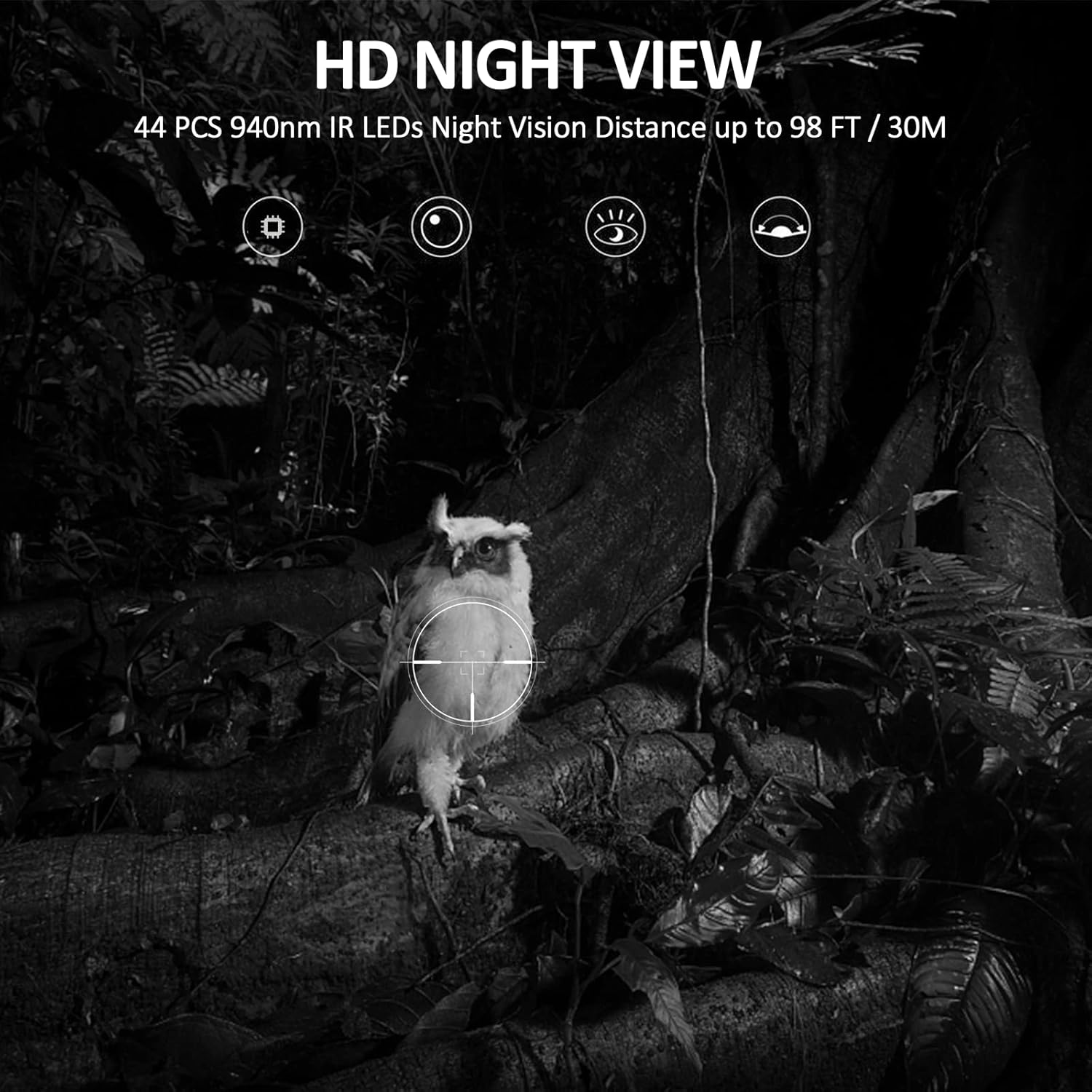 WiFi Trail Camera,4K 30MP Wireless Bluetooth Wildlife Camera with 64GB Card,Fast 0.2s Motion Activated 120°Angle Game Camera for Hunting,Ultra-Long Standby Time,65FT Night Vision,IP66 Waterproof