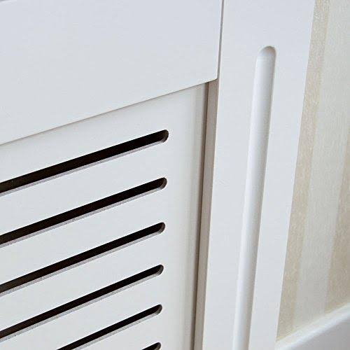 Home Discount Milton Radiator Cover White Modern Painted MDF Cabinet, Medium