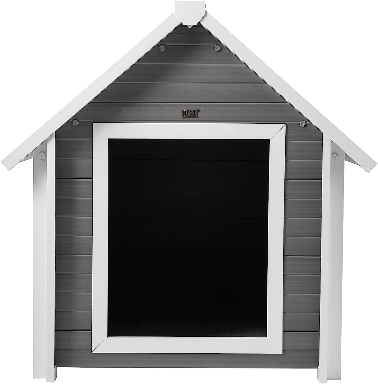 Extra Large ECOFLEX® Pet Dog House - Outdoor Bunk Style Shelter for Dogs up to 150lbs - Raised Floor for Flow Through Ventilation, Weather Proof & Easy to Clean - 10 Year Manufacturer's Warranty