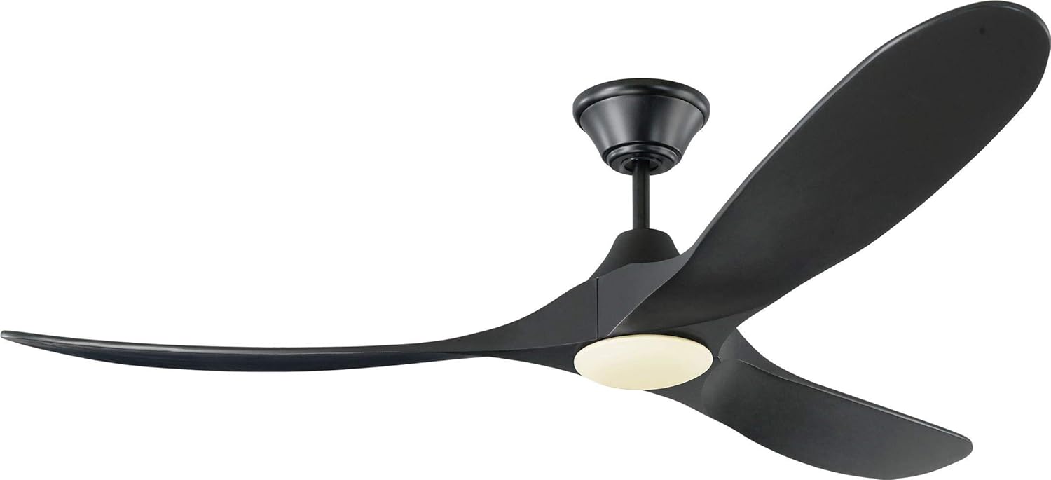 Monte Carlo 3MAVR60BKD Maverick Modern Energy Star 60 Ceiling Fan with LED Light and Hand Remote Control, 3 Balsa Wood Blades, Matte Black
