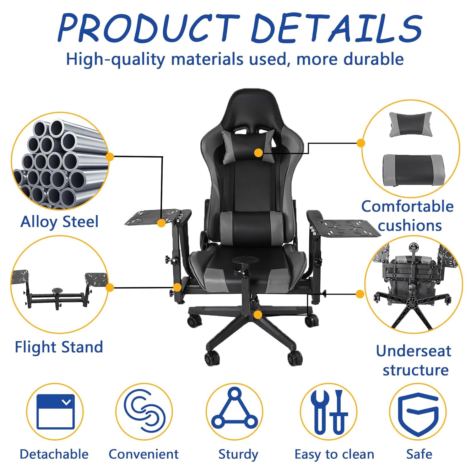 Mokapit Adjustable Flight Simulator Cockpit Fit for LogitechX56/X52 PRO,Thrustmaster A10C Hotas Warthog/T.16000M/TH8A/TCA,Fanatec ClubSport Shifter SQ Flight Sim Chair Joystick Not Included