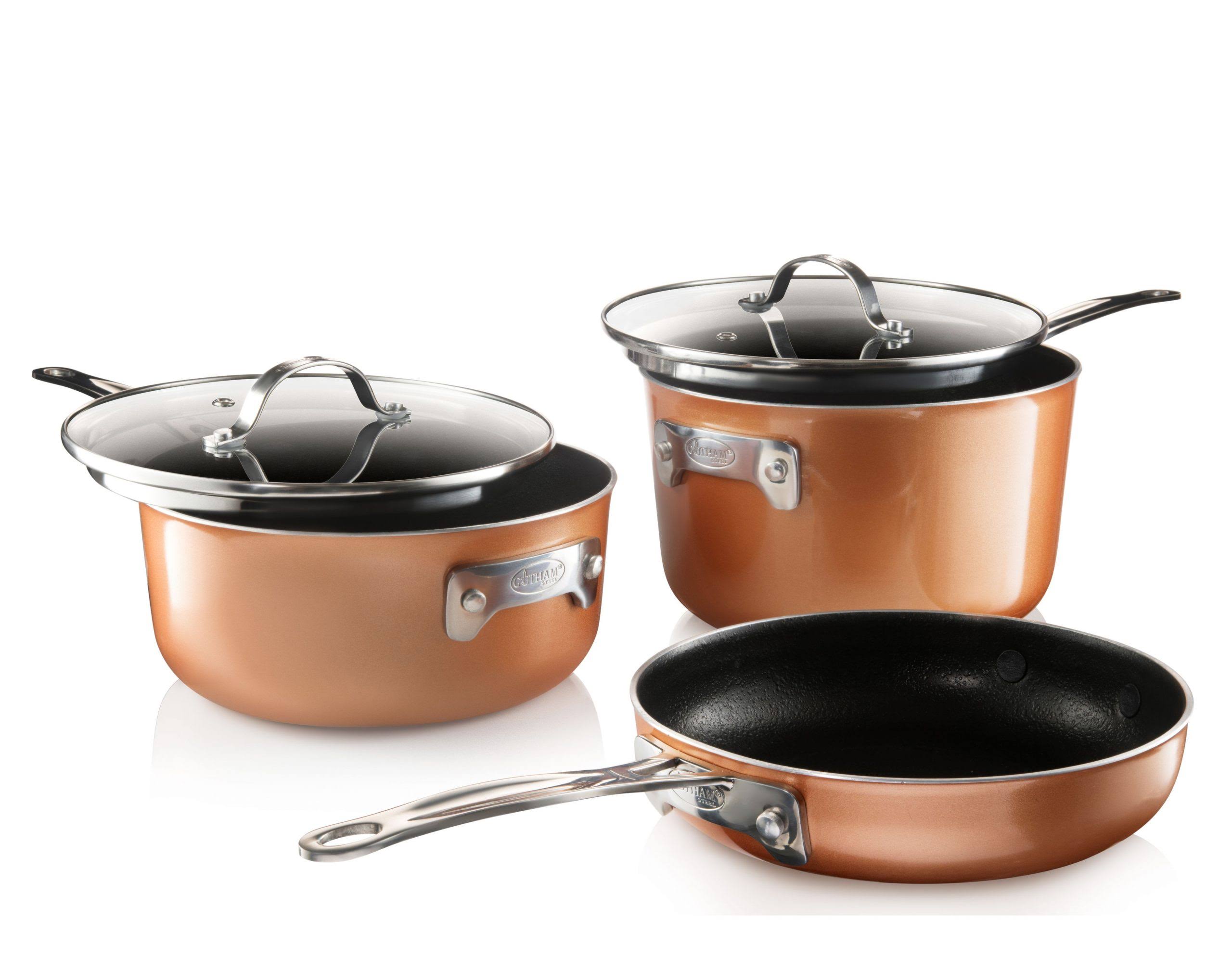 Gotham Steel Stackmaster Cookware, Non-Stick Space Saving, 10 Piece