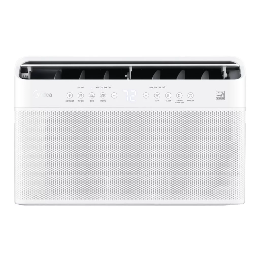 Midea 8,000 BTU Smart Inverter U-Shaped Window Air Conditioner, 35% Energy Savings, Extreme Quiet, Cools up to 350 Sq. ft., MAW08V1QWT