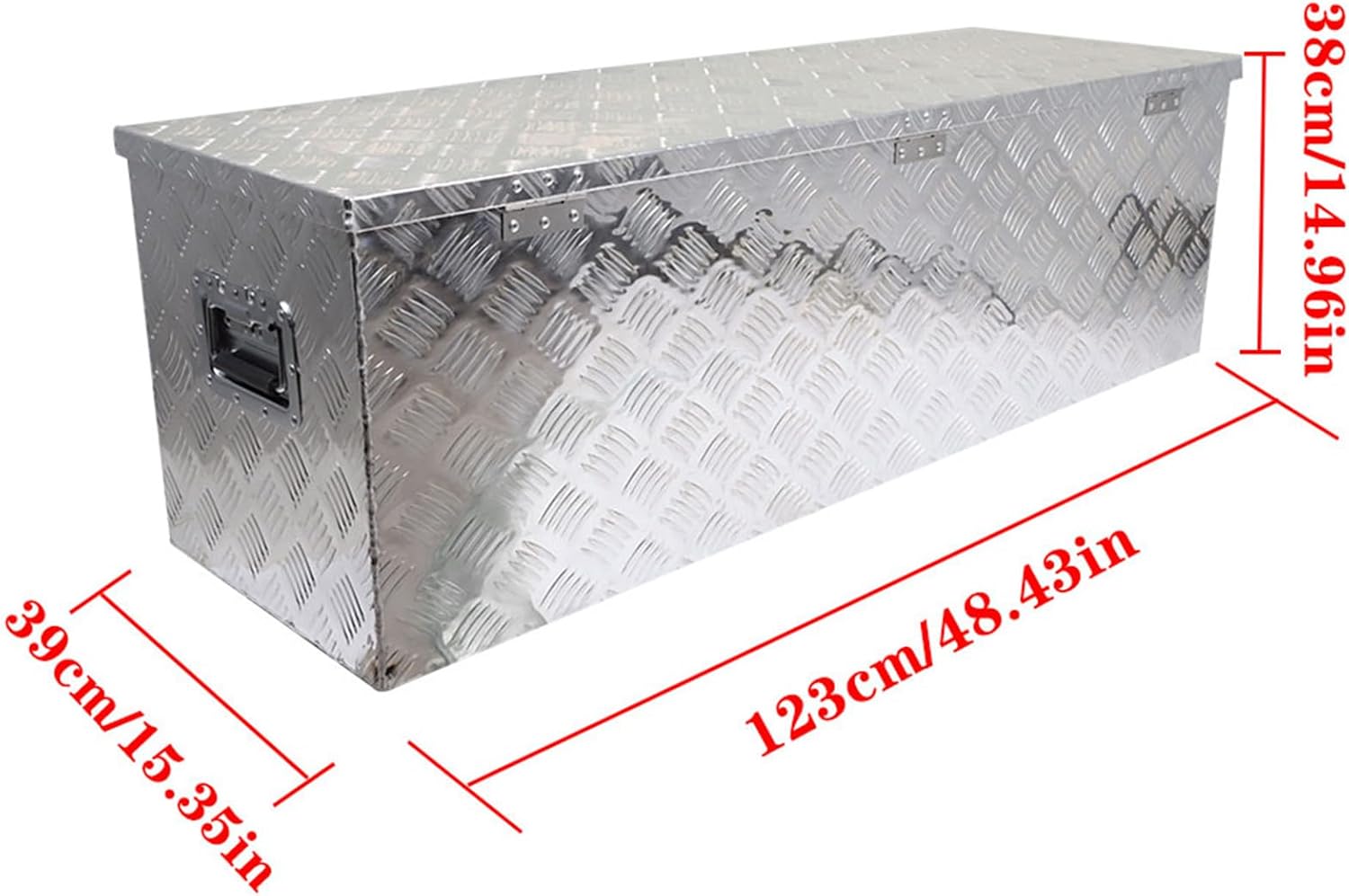 labwork 49 Inch Aluminum Truck Tool Box Pickup ATV Camper Truck Bed Tool Box Trailer Flatbed RV Storage with Lock