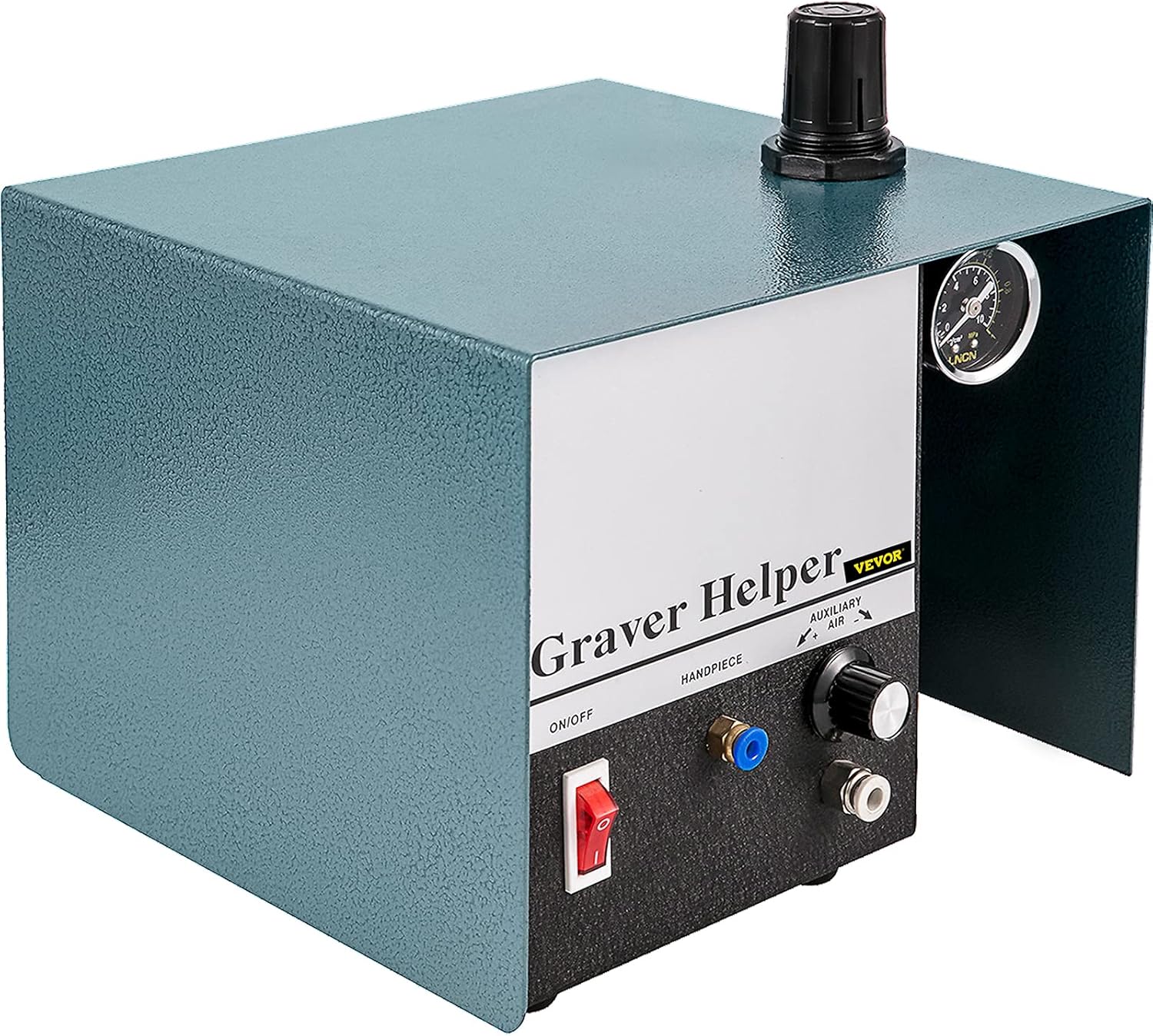 VEVOR Jewelry Pneumatic Engraving Machine 1400 RPM Adjustable Speed Pneumatic Hand Engraving Machines 60Hz 80W Pneumatic Graver Handpiece with Single-Head for Jewelry, Crafts and Wrought Iron