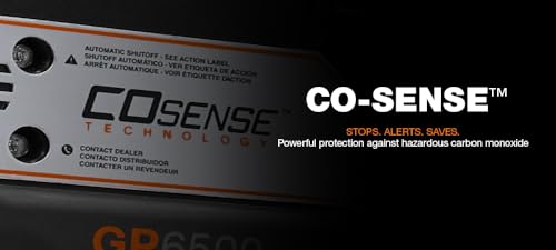 Generac 8,000-Watt Gas-Powered Portable Generator - Electric Start with COsense - PowerRush Advanced Technology - Reliable Power for Emergencies, Recreation, Home - 49 State Compliant - Orange/Black