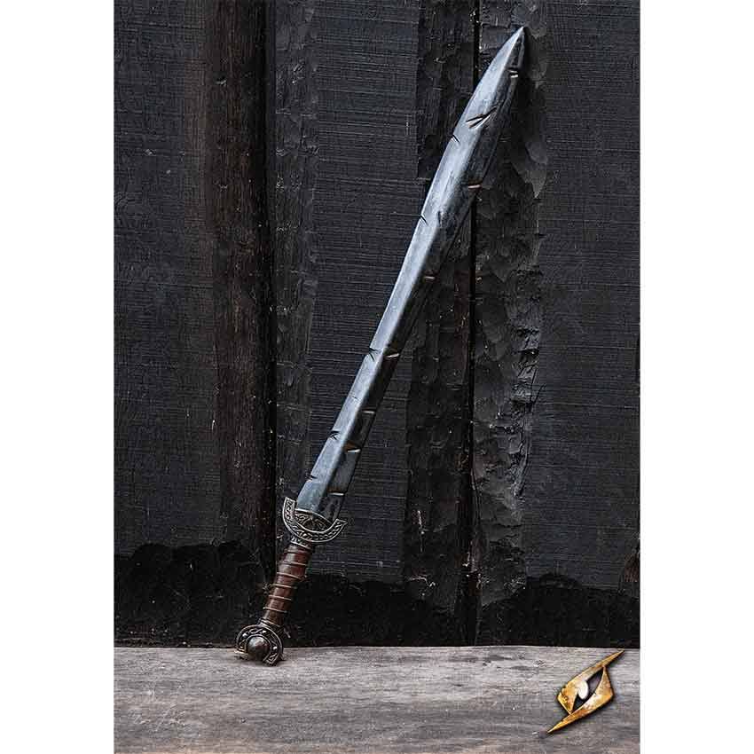 Battleworn Celtic Leaf LARP Sword - 100 cm | Leather by Medieval Collectibles