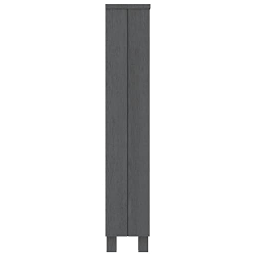 CD Cabinet Light Gray 17.7"x7.1"x39.4" Solid Wood Pine Storage Cabinet Media Cabinet Display Cabinet Suitable for Patio, Living Room, Bedroom.