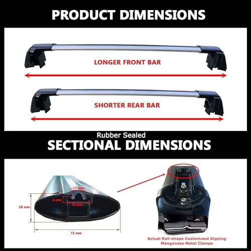 ROKIOTOEX Cheetah Roof Rack Crossbars Fits 2023-2025 RX 350h, 450h+, 500h F Sport Flush Side Rails, High Profile Compatible with Panoramic Sunroof, Lockable Cross Bars Cargo Carrier Silver LR23HP
