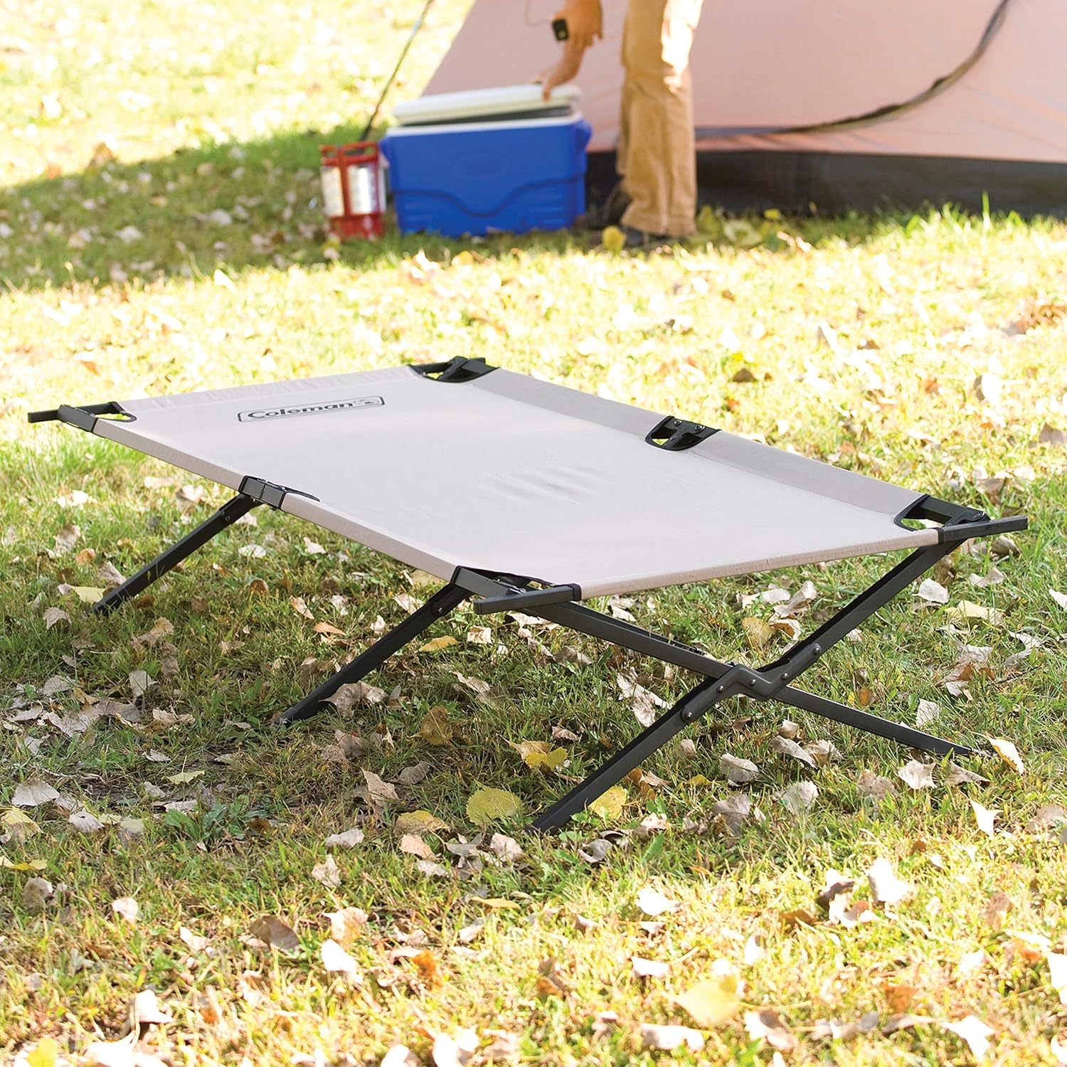 Coleman Camping Tent with Instant Setup, 4/6/8/10 Person Weatherproof Tent with Integrated Rainfly & Trailhead II Camping Cot, Easy-to-Assemble Folding Cot Supports Campers up to 6ft 2in