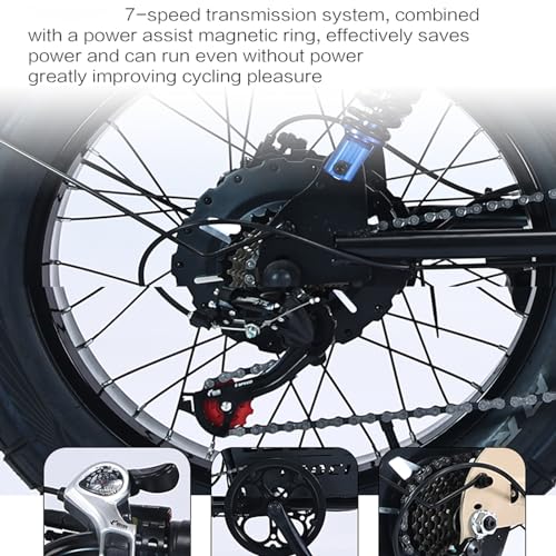1500W Electric Bike for Adults,48V 18ah Battery, 20" x 4.0 Fat Tire Brushless Motor Ebike,7 Speed Gears Three riding modes,oil brake,Up to 25-50Miles,31MPH,All-Terrain E Bike for Mountains, Snow, Sand