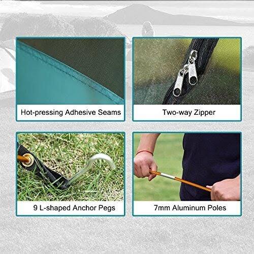 Rhino Valley Camping Tent, Waterproof Portable Lightweight Single Person Outdoor Instant Cabin Tent, Sun Shelter for Camping, Hi