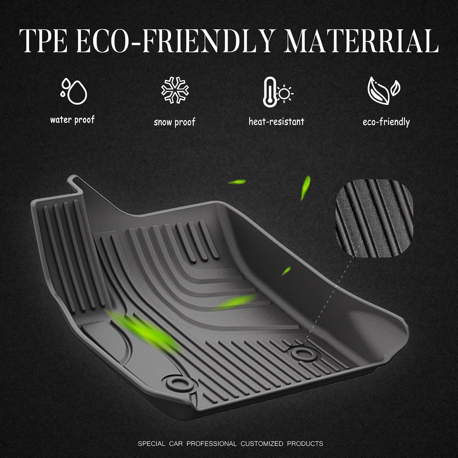 Floor Mats Custom Fit for Genesis GV80 7 Seats 2021-2024, Floor Liners Original for 1st & 2nd & 3rd Row Full Set Heavy Duty Non Slip Floor Liner All Weather Guard Floor Mat